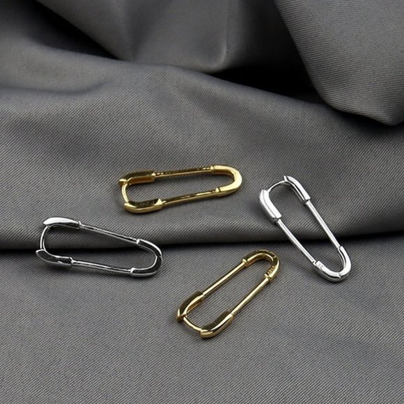 COPY - *NEW 925 Sterling Silver Paper Clip Pin Earrings - Picture 2 of 6